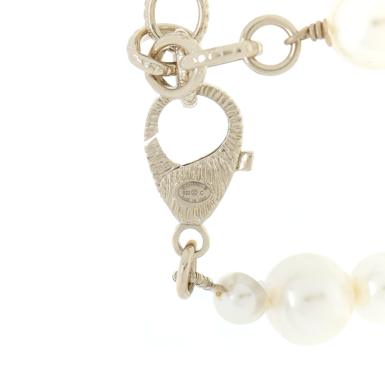 Chanel Pearl Crystal CC Short Necklace Gold 6 of 6