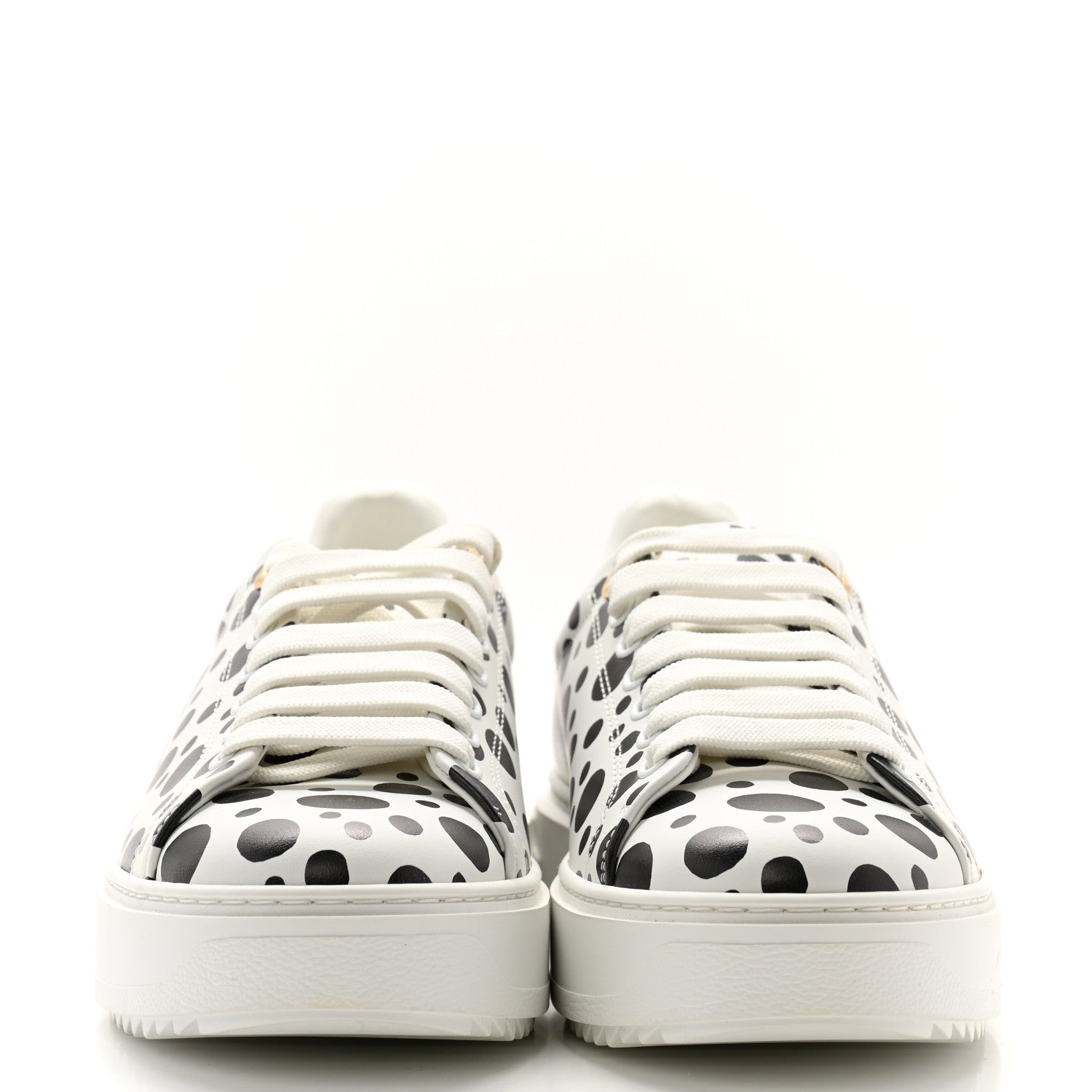 Louis Vuitton LV X YK Calfskin Printed Mens Infinity Dots Time Out Sneakers 38 White 2 of 9