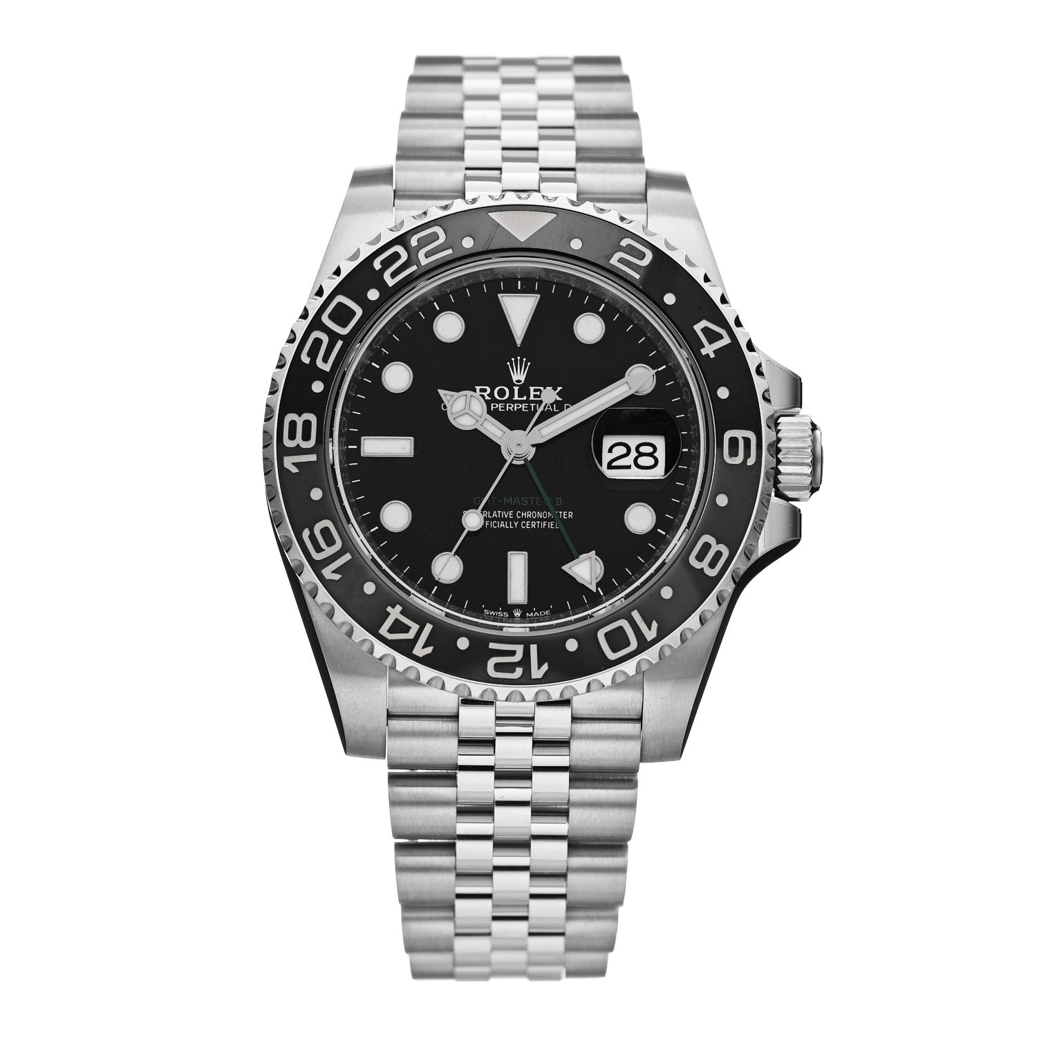 Rolex Stainless Steel 40mm Oyster Perpetual Date GMT Master II Bruce Wayne Watch Black 126710GRNR 1 of 5