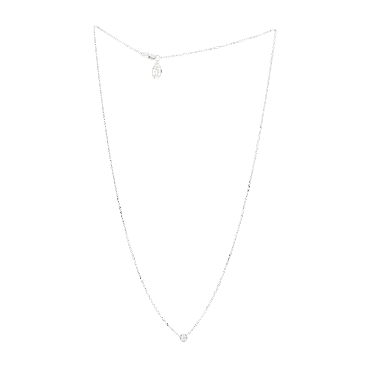 18K White Gold Diamond XS D'Amour Pendant Necklace