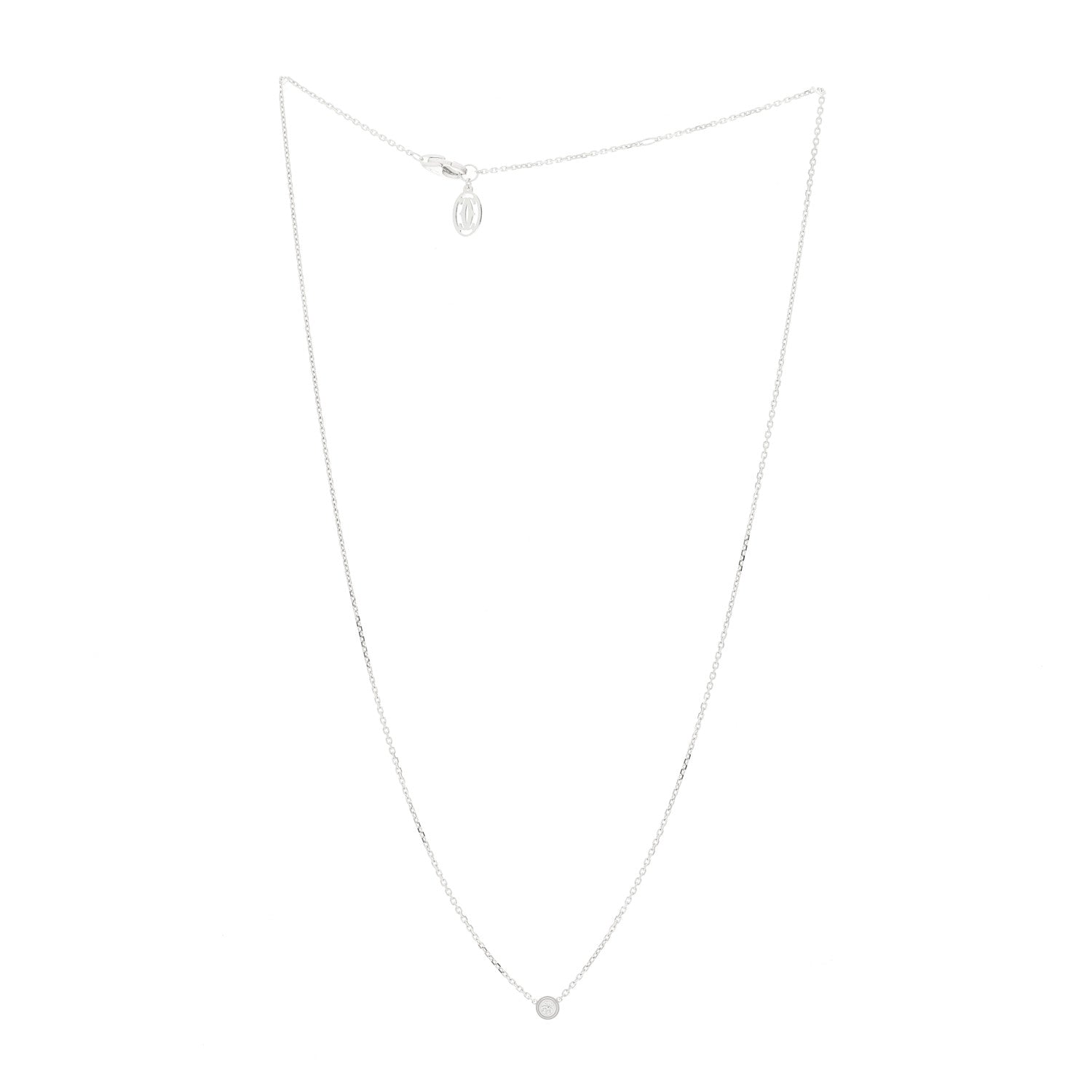 Cartier 18K White Gold Diamond XS D'Amour Pendant Necklace 3 of 5