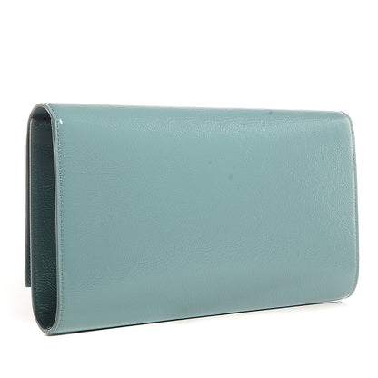Saint Laurent Textured Patent Large Belle De Jour Clutch Light Green 3 of 7