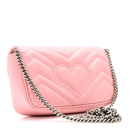 Gucci Calfskin Matelasse Super Mini GG Marmont Shoulder Bag Wild Rose Wild Rose 4 of 15
