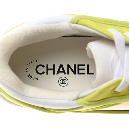 Chanel Fabric Womens Logo Sneakers 37 Green 6 of 10