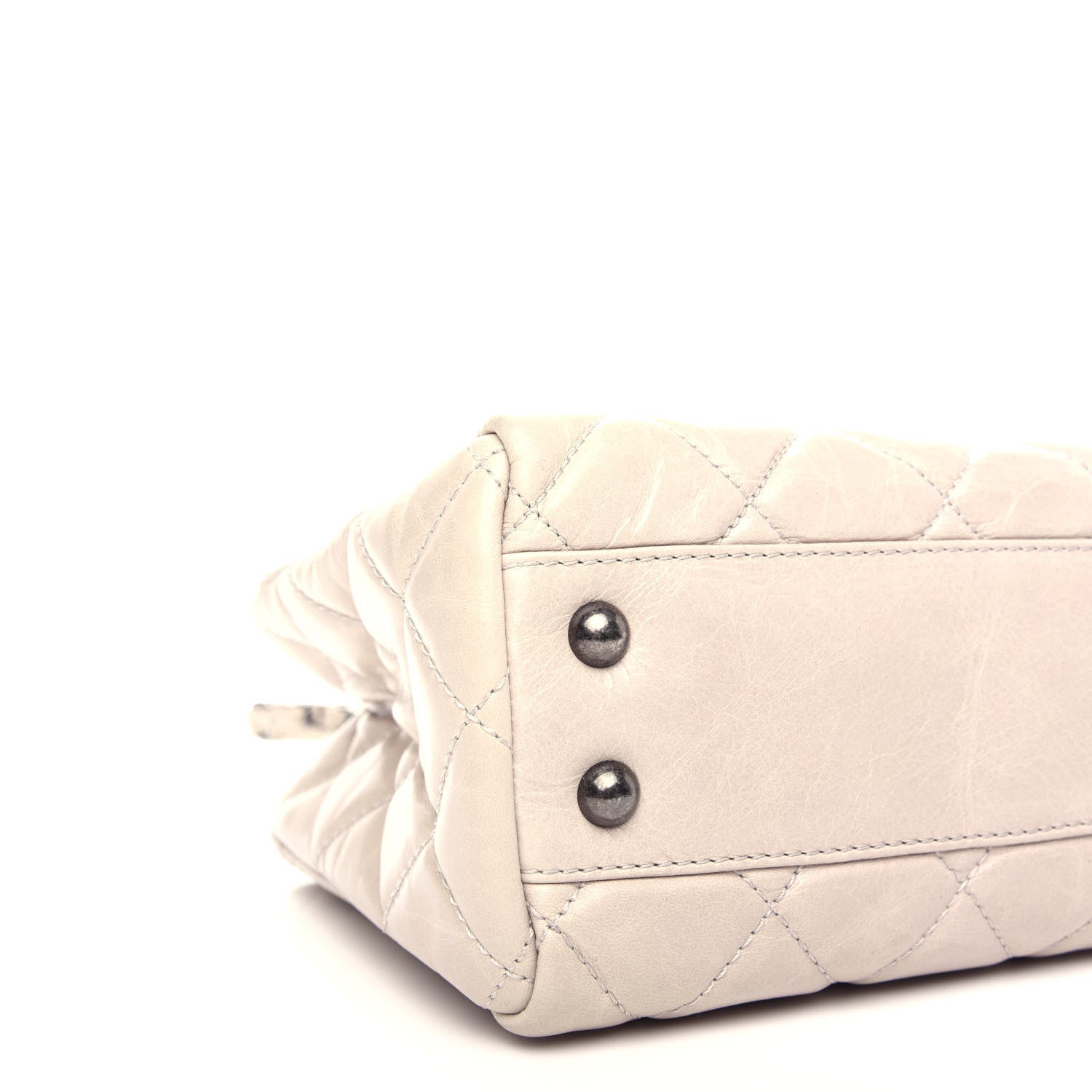 Chanel Glazed Calfskin Quilted Tote Grey 8 of 11