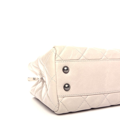 Chanel Glazed Calfskin Quilted Tote Grey 8 of 11