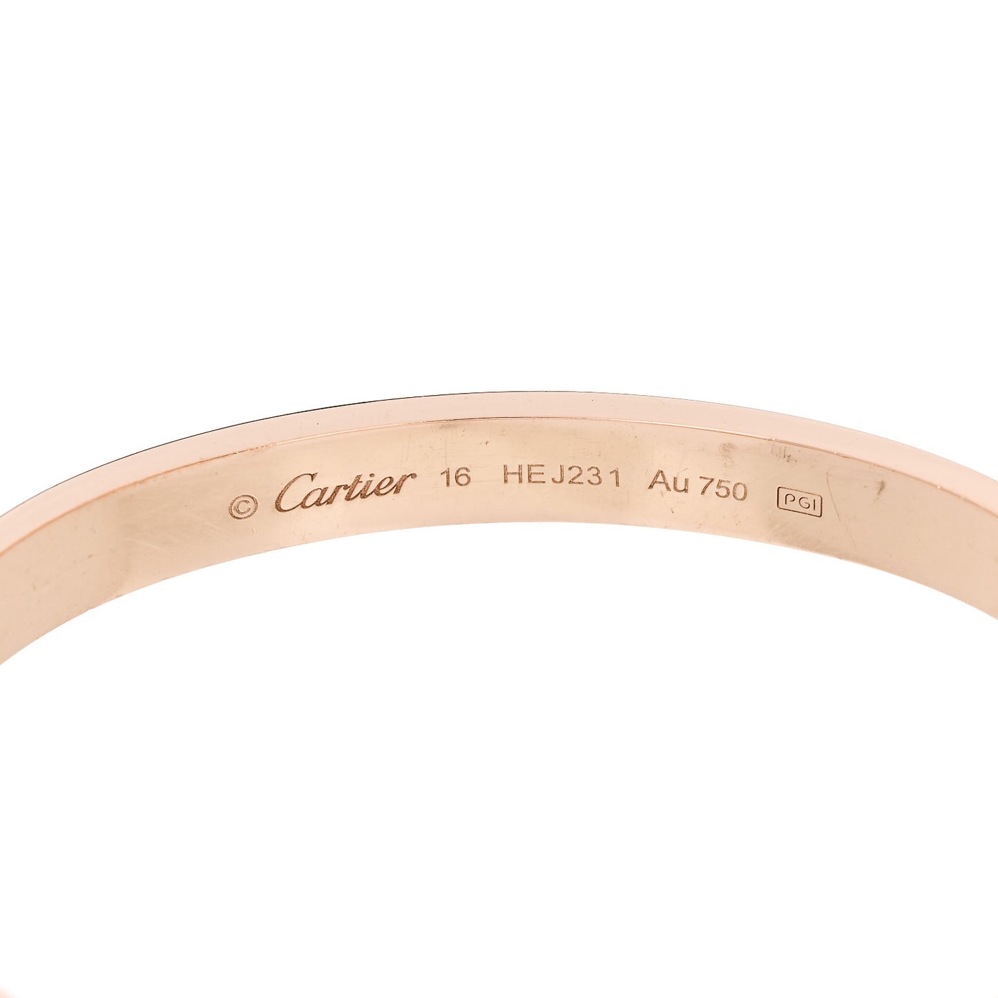 18K Pink Gold LOVE Bracelet 16