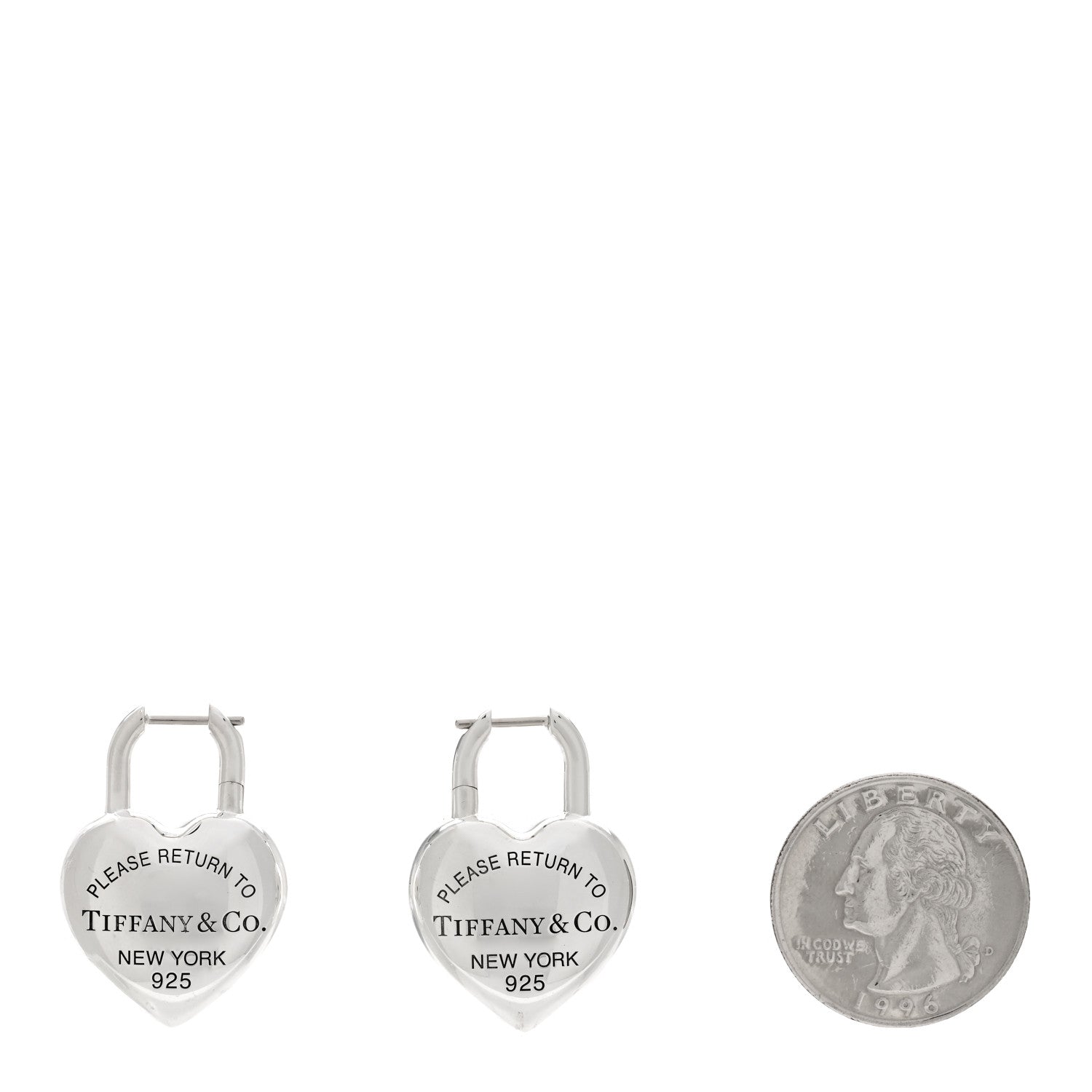 Tiffany Sterling Silver Return to Tiffany Full Heart Earrings 2 of 4