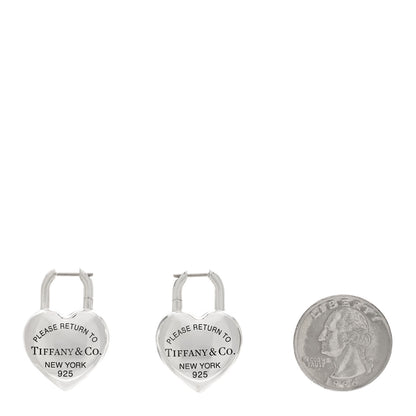 Tiffany Sterling Silver Return to Tiffany Full Heart Earrings 2 of 4
