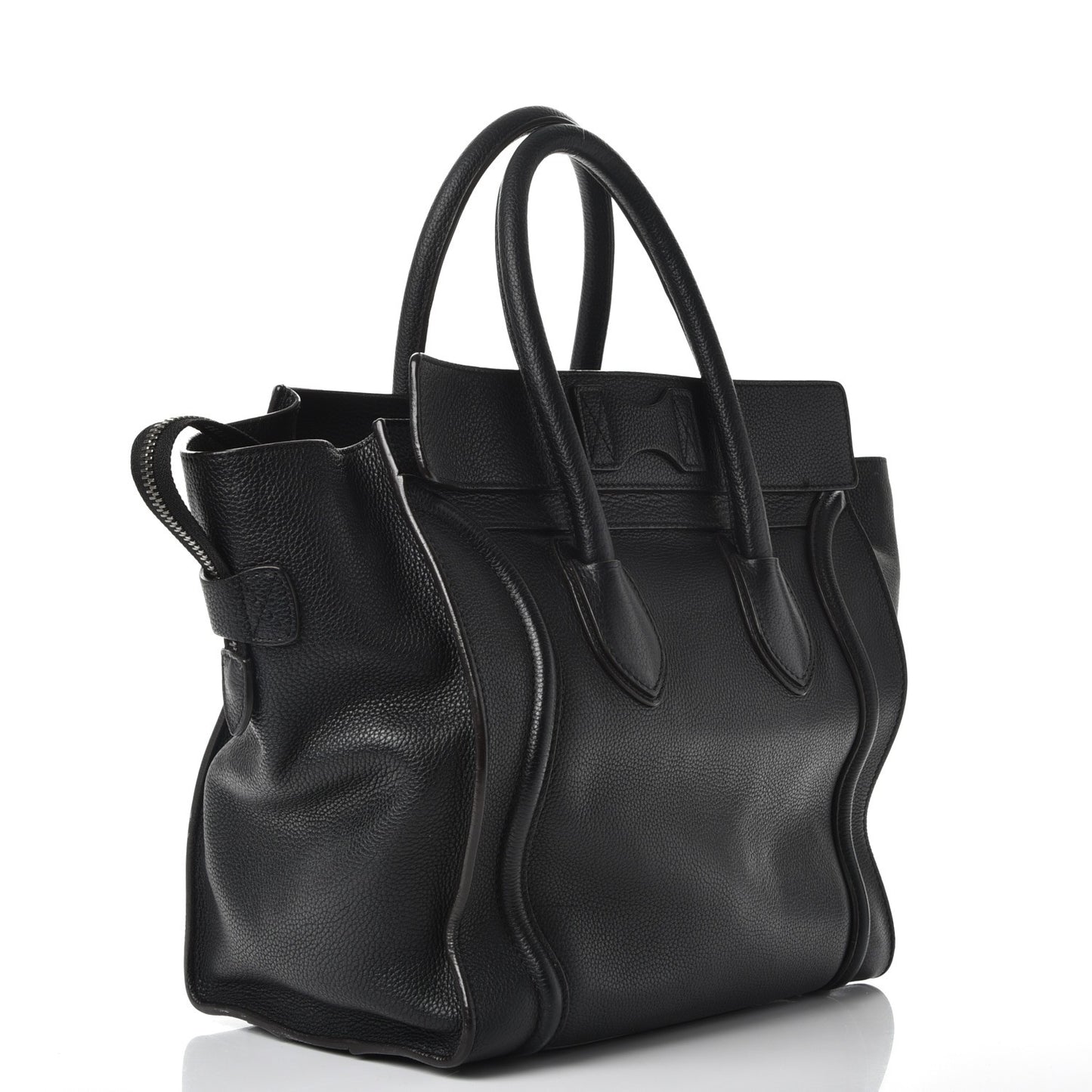 Drummed Calfskin Mini Luggage Black