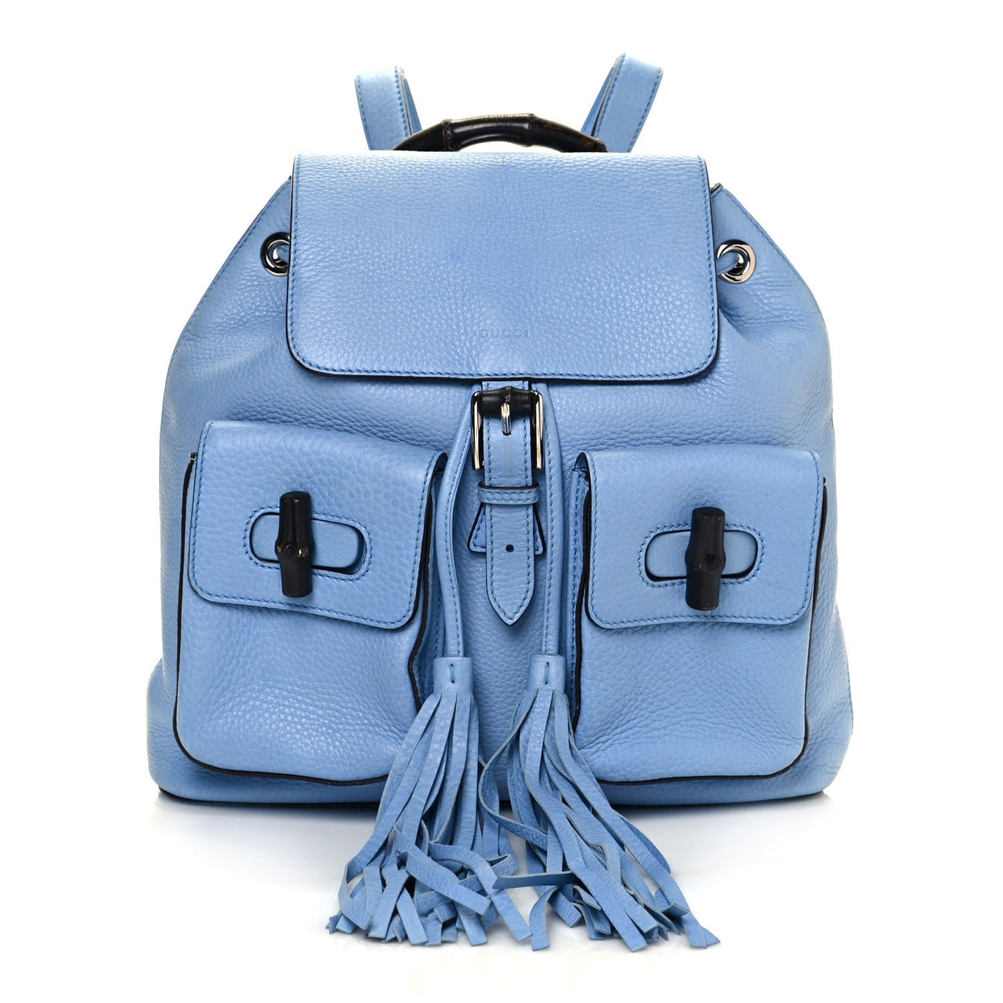 Cellarius Calfskin Medium Bamboo Backpack Mineral Blue