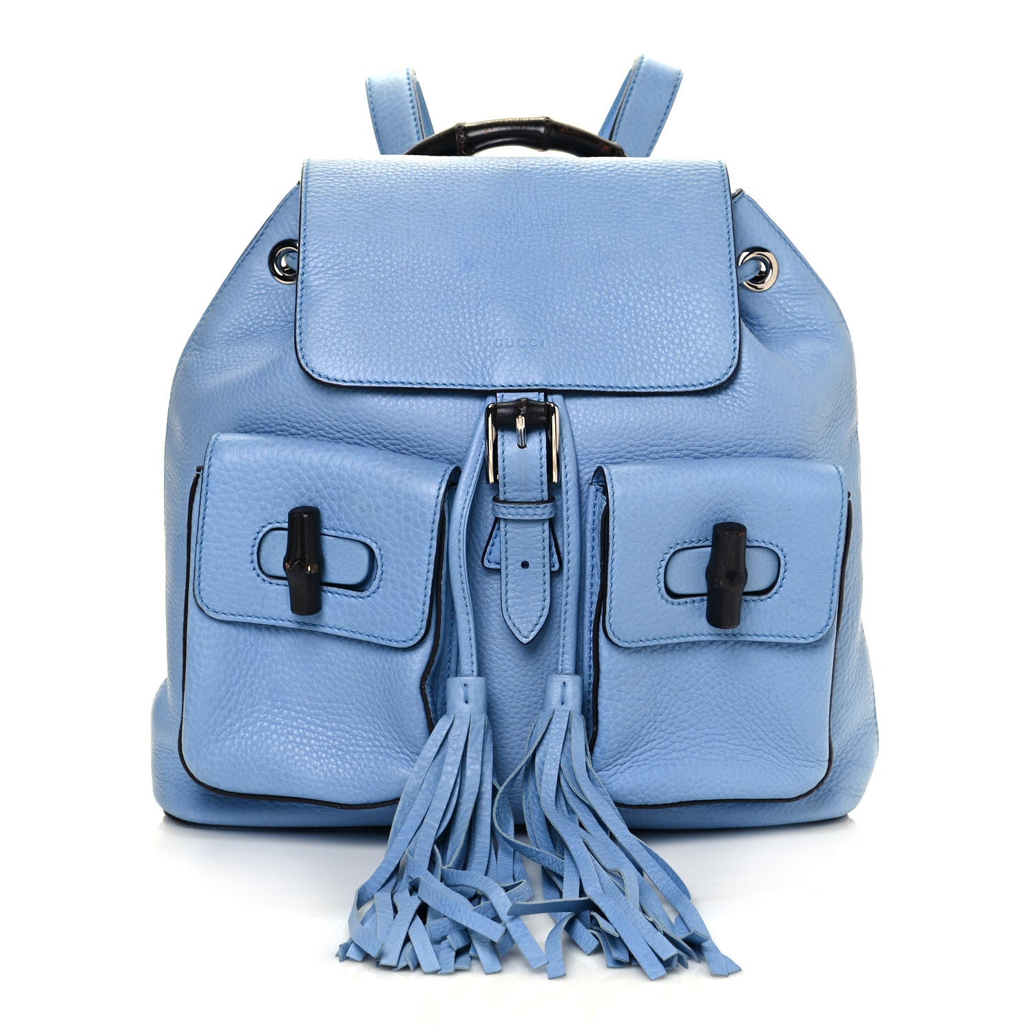 Gucci Cellarius Calfskin Medium Bamboo Backpack Mineral Blue 1 of 12