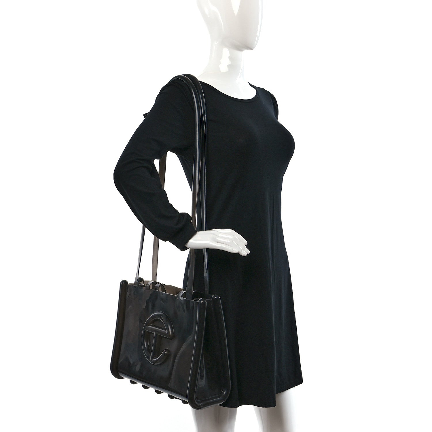 Telfar x MELISSA Jelly Medium Shopping Bag Clear Black 2 of 8