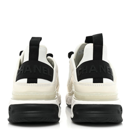 Chanel Velvet Calfskin Mixed Fibers CC Sneakers 38.5 Ivory Black 4 of 11