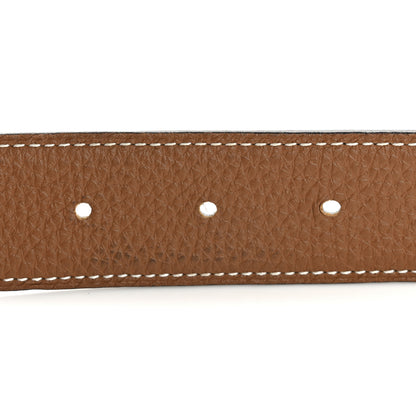 Hermes Chamonix Togo 32mm Royal Belt 85 Black Gold 4 of 8