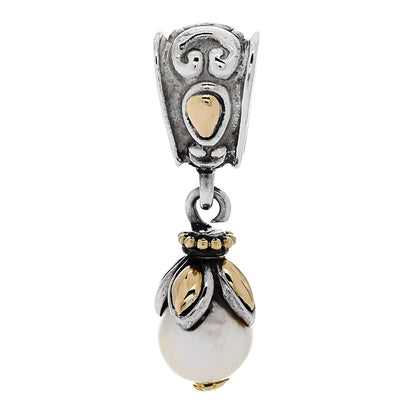 John Hardy Sterling Silver 18K Yellow Gold Freshwater Cultured Pearl Pendant 1 of 5