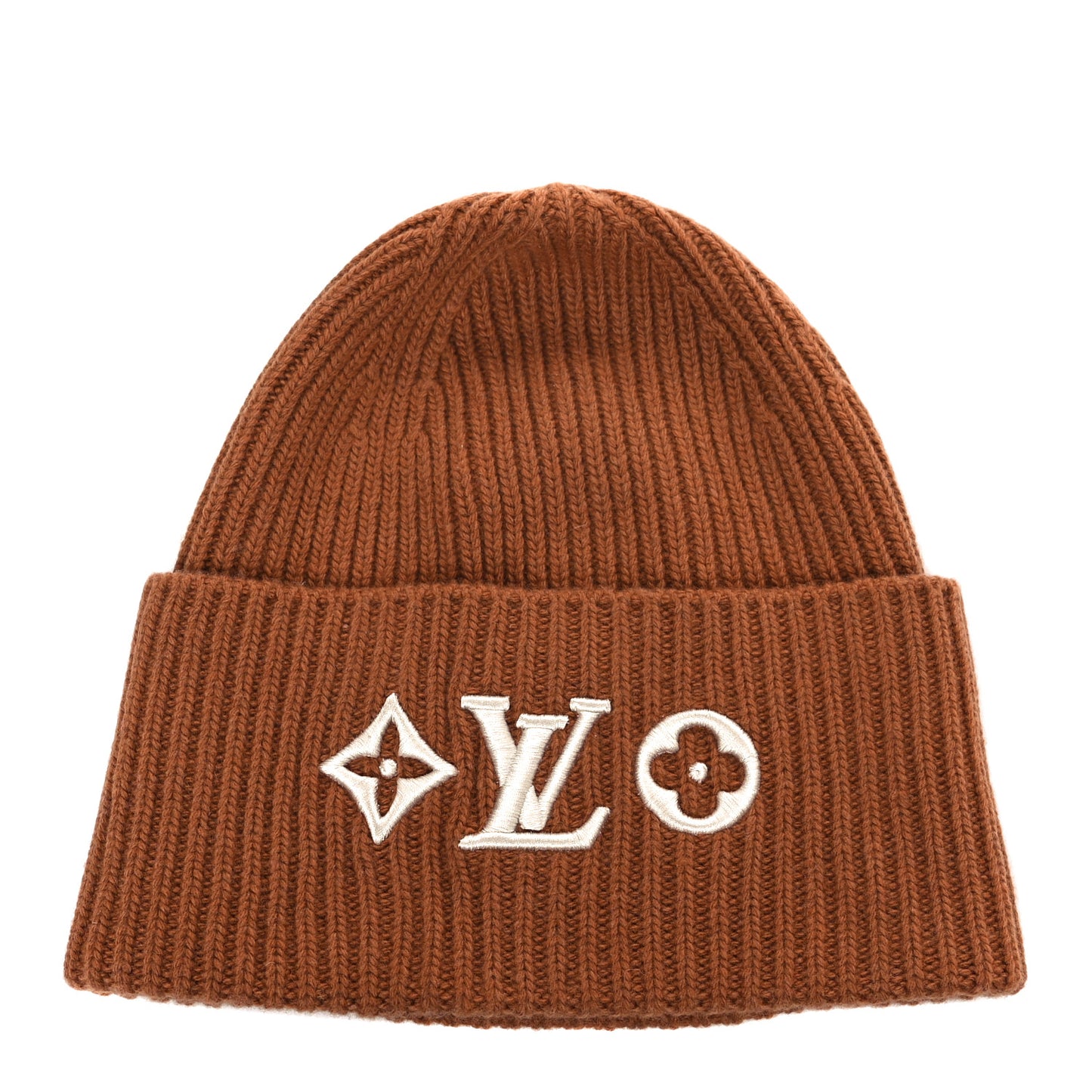 Wool Monogram LV Headline Beanie Hat Camel