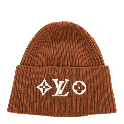 Louis Vuitton Wool Monogram LV Headline Beanie Hat Camel 1 of 3