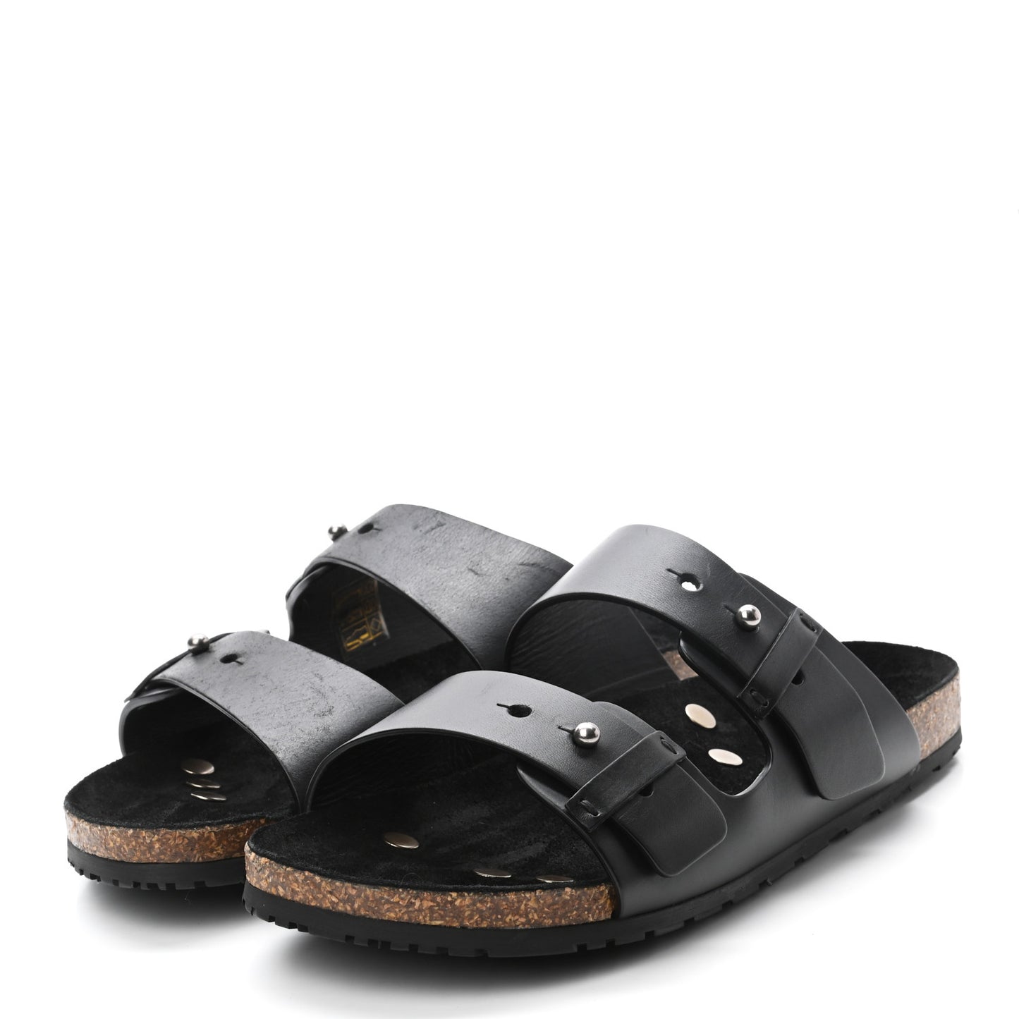 Calfskin Jimmy Cross Slides 41 Black