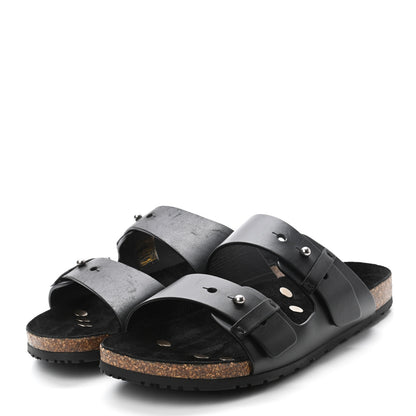 Saint Laurent Calfskin Jimmy Cross Slides 41 Black 3 of 9