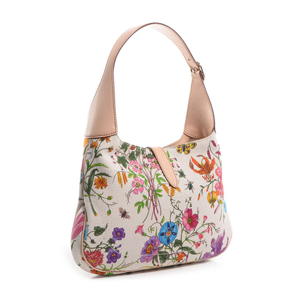 Gucci Canvas Floral Flora Small Jackie O Hobo White 3 of 7