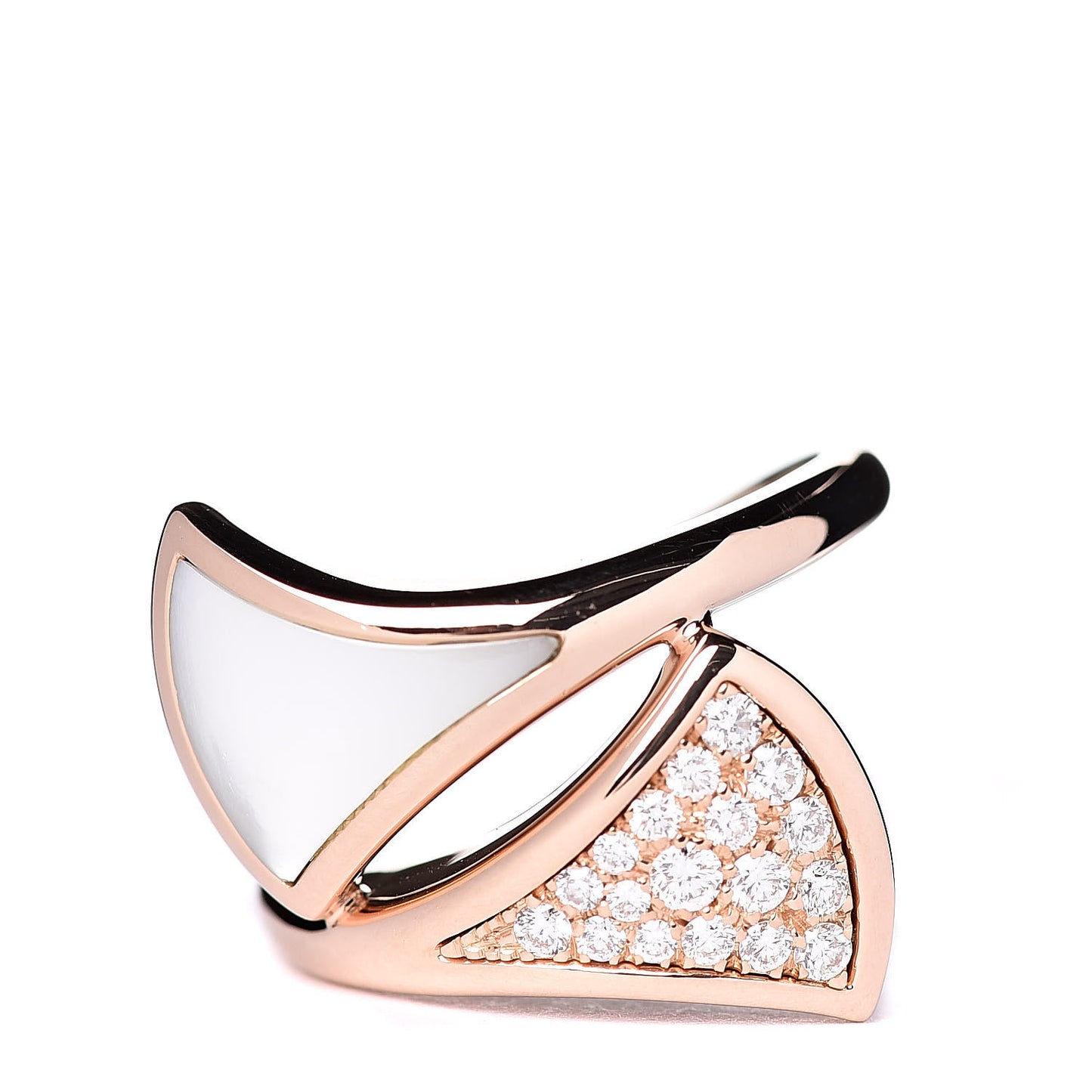 18K Rose Gold Mother of Pearl Diamond Divas' Dream Ring 54 6.75