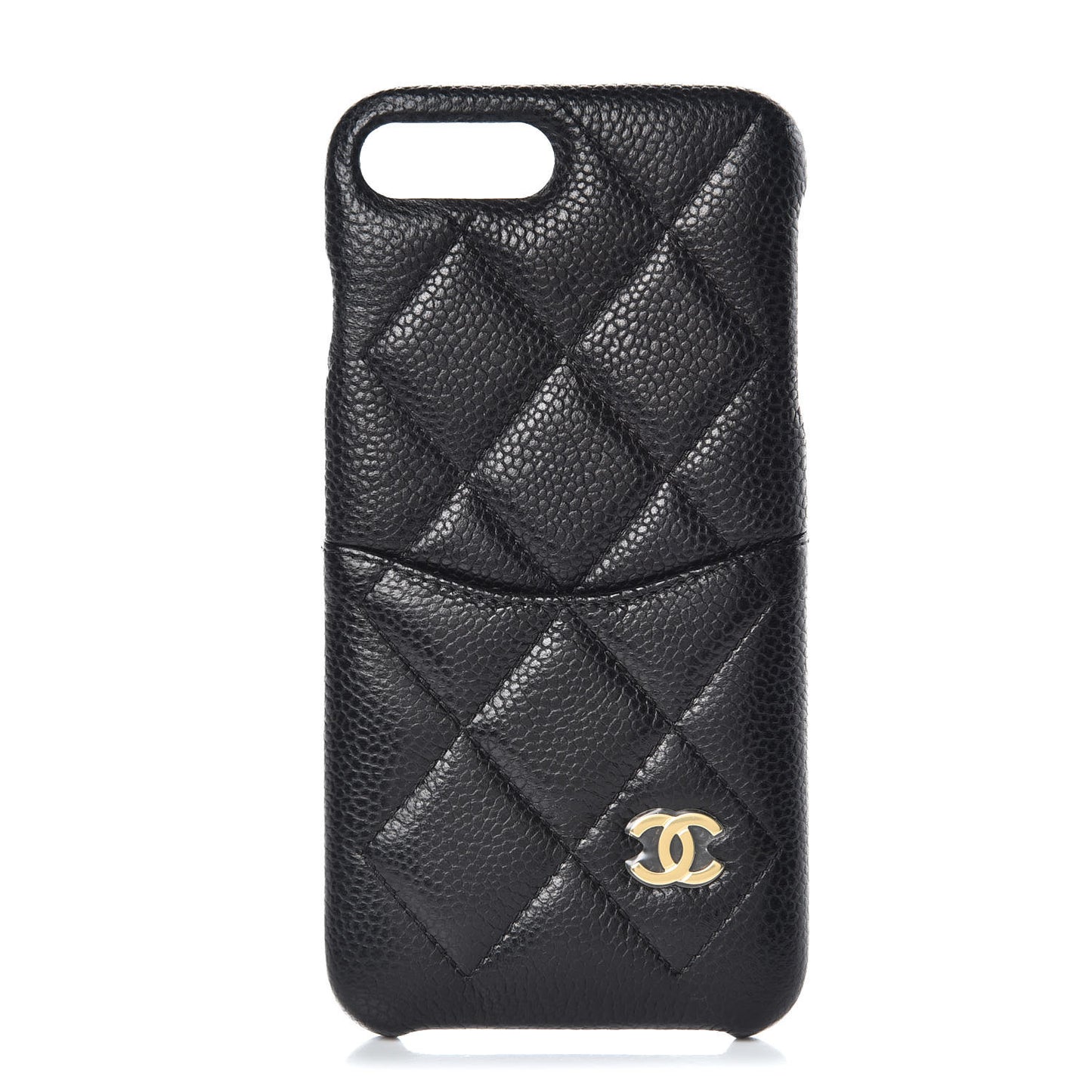 Caviar Quilted iPhone 8 Plus Coco Tech Case Black