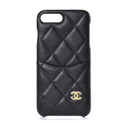 Chanel Caviar Quilted iPhone 8 Plus Coco Tech Case Black 1 of 6
