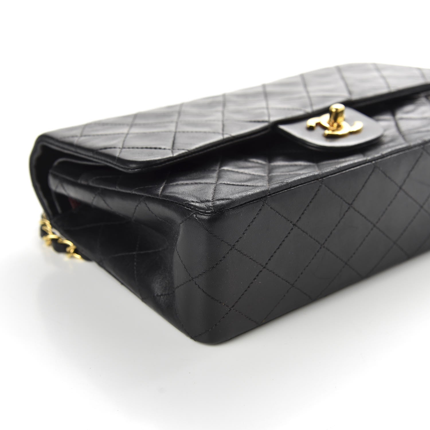 Chanel Lambskin Quilted Medium Double Flap Black 9 of 10