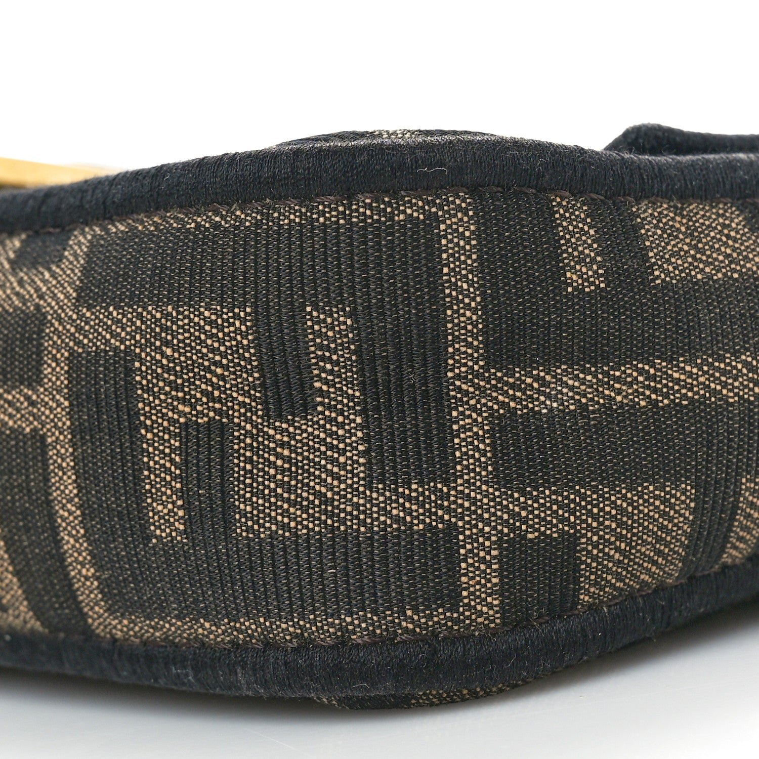 Fendi Fabric Jacquard FF 1974 Mini Baguette Tobacco Moro Black 9 of 9