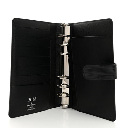 Louis Vuitton Epi Small Ring Agenda Cover Black 5 of 9