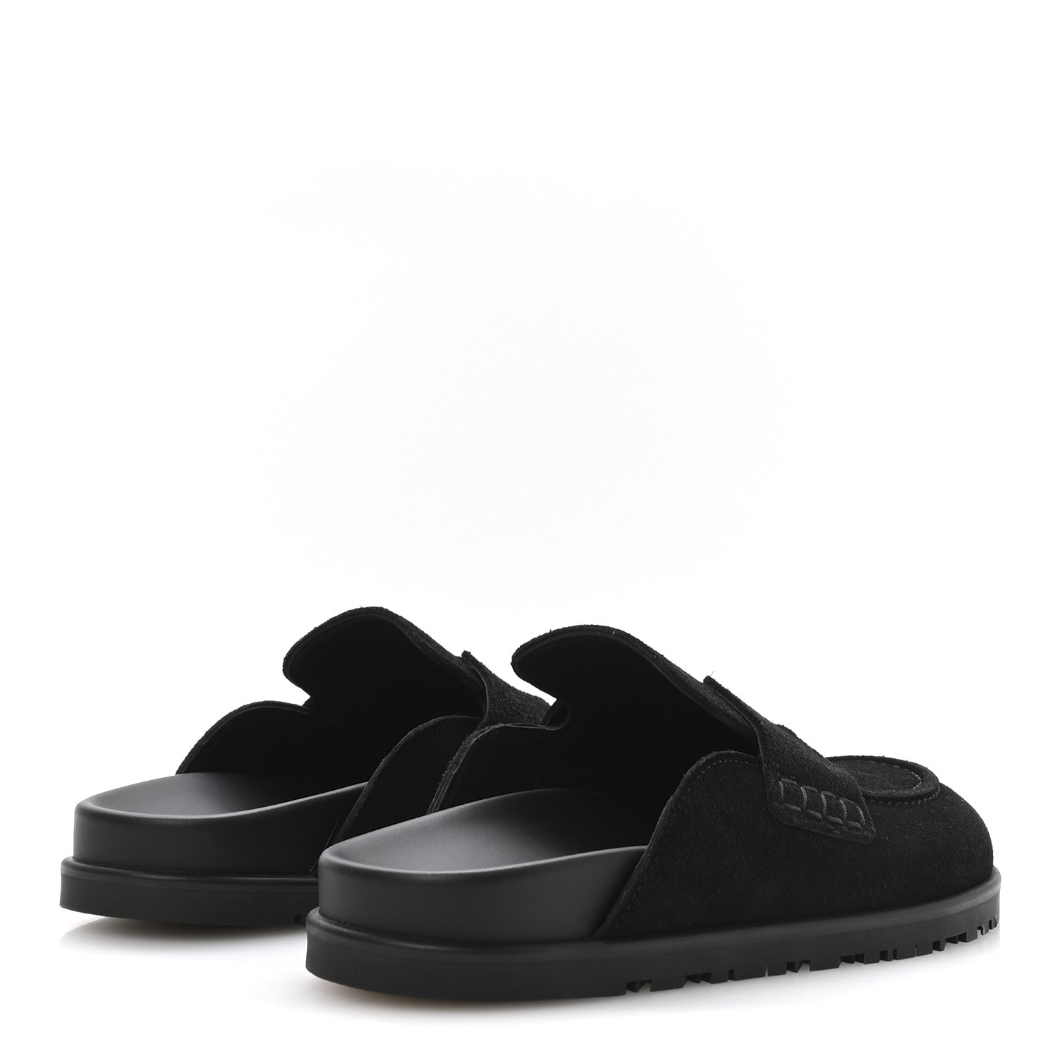 Hermes Suede Calfskin Go Mules 35 Black 5 of 9