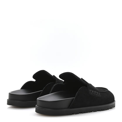 Hermes Suede Calfskin Go Mules 35 Black 5 of 9