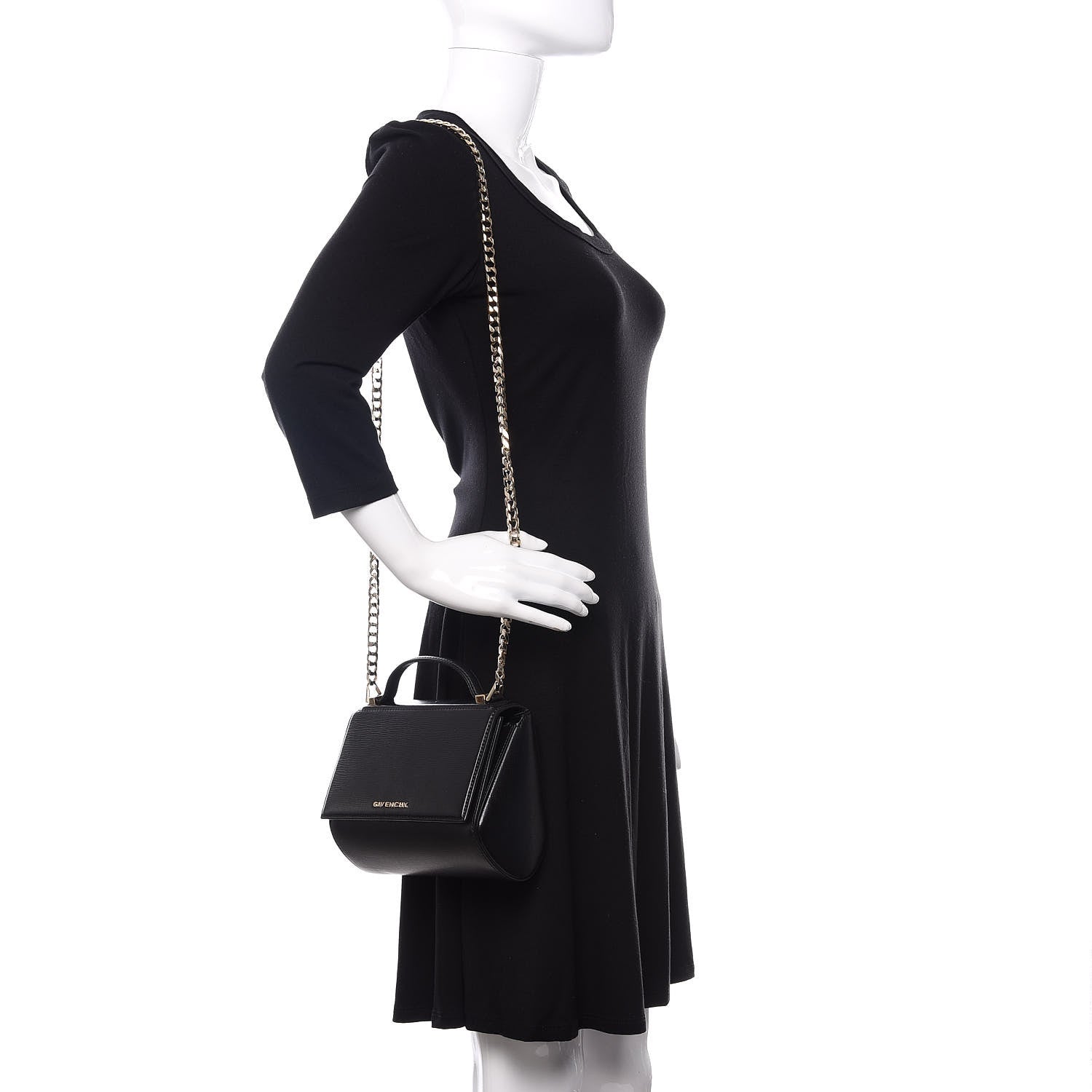 Givenchy Textured Calfskin Mini Pandora Box Chain Crossbody Bag Black 2 of 10