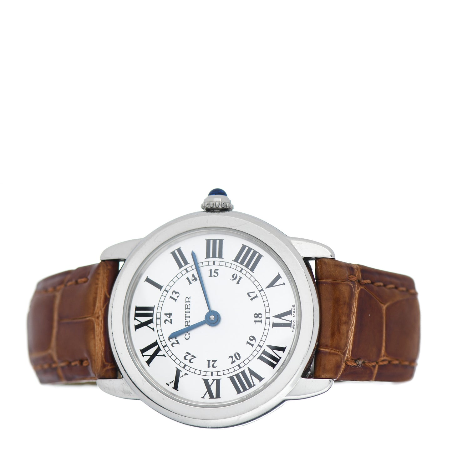 Stainless Steel Alligator 29mm Ronde Solo Quartz Watch Brown