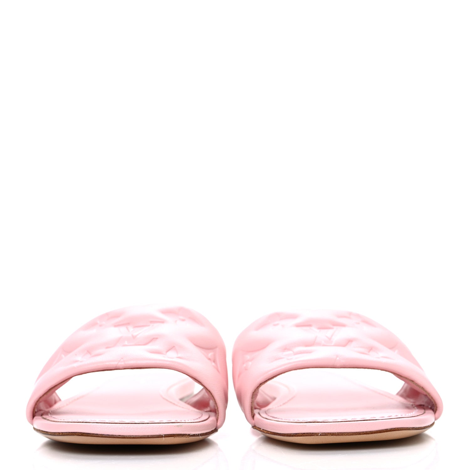 Louis Vuitton Lambskin Embossed Monogram Revival Flat Mules 37 Light Pink 3 of 10