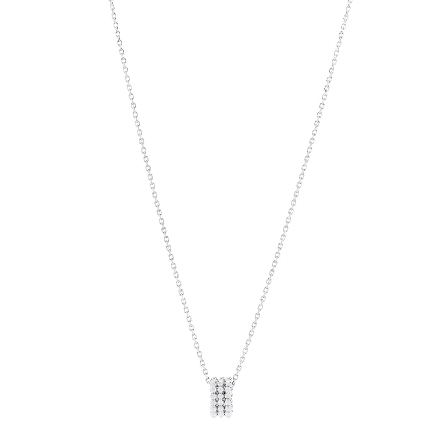 Van Cleef & Arpels 18K White Gold Perlee 3-Row Pendant Necklace 1 of 6