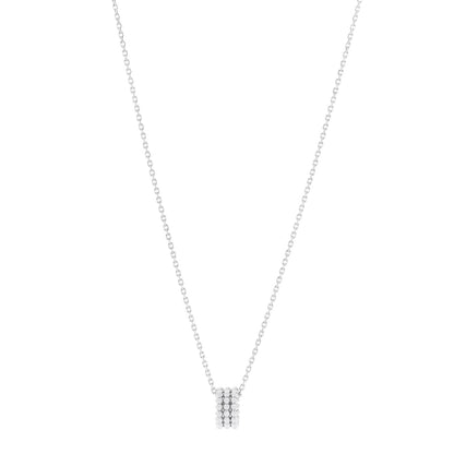 Van Cleef & Arpels 18K White Gold Perlee 3-Row Pendant Necklace 1 of 6