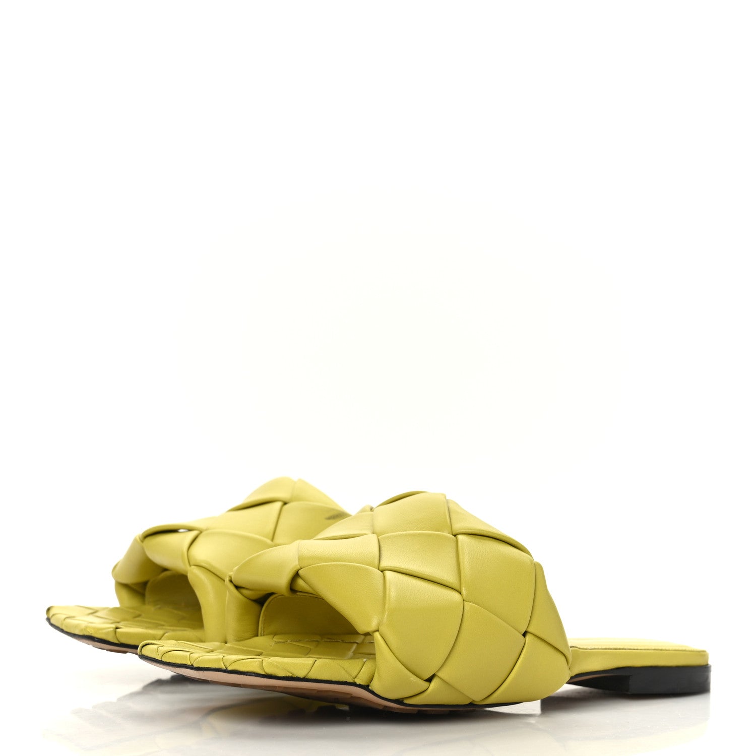 Bottega Veneta Nappa Maxi Intrecciato Lido Flat Sandals 37 Kiwi 3 of 8