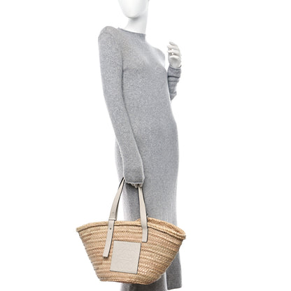 Loewe Raffia Basket Tote Bag Natural White 2 of 9