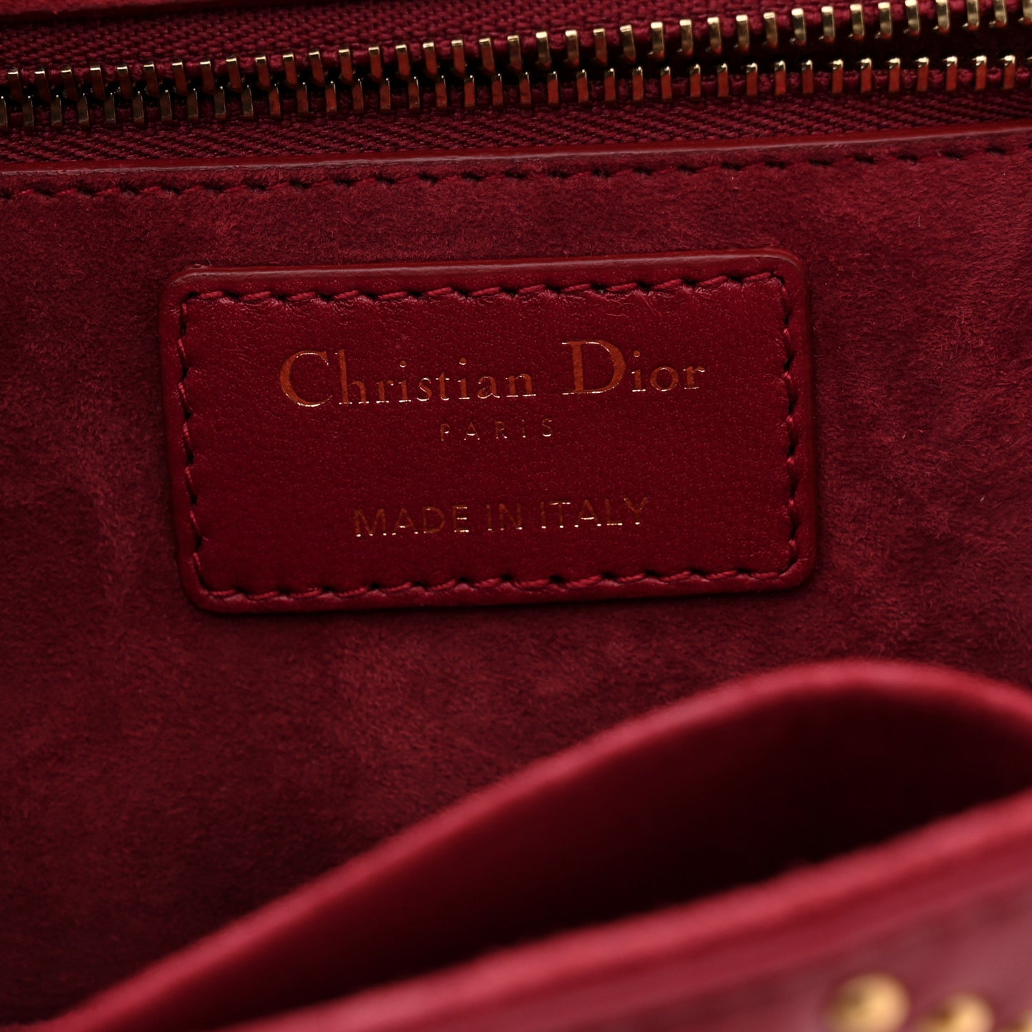 Lambskin Cannage Studded Small Dioraddict Flap Bag Red
