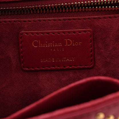 Christian Dior Lambskin Cannage Studded Small Dioraddict Flap Bag Red 6 of 11