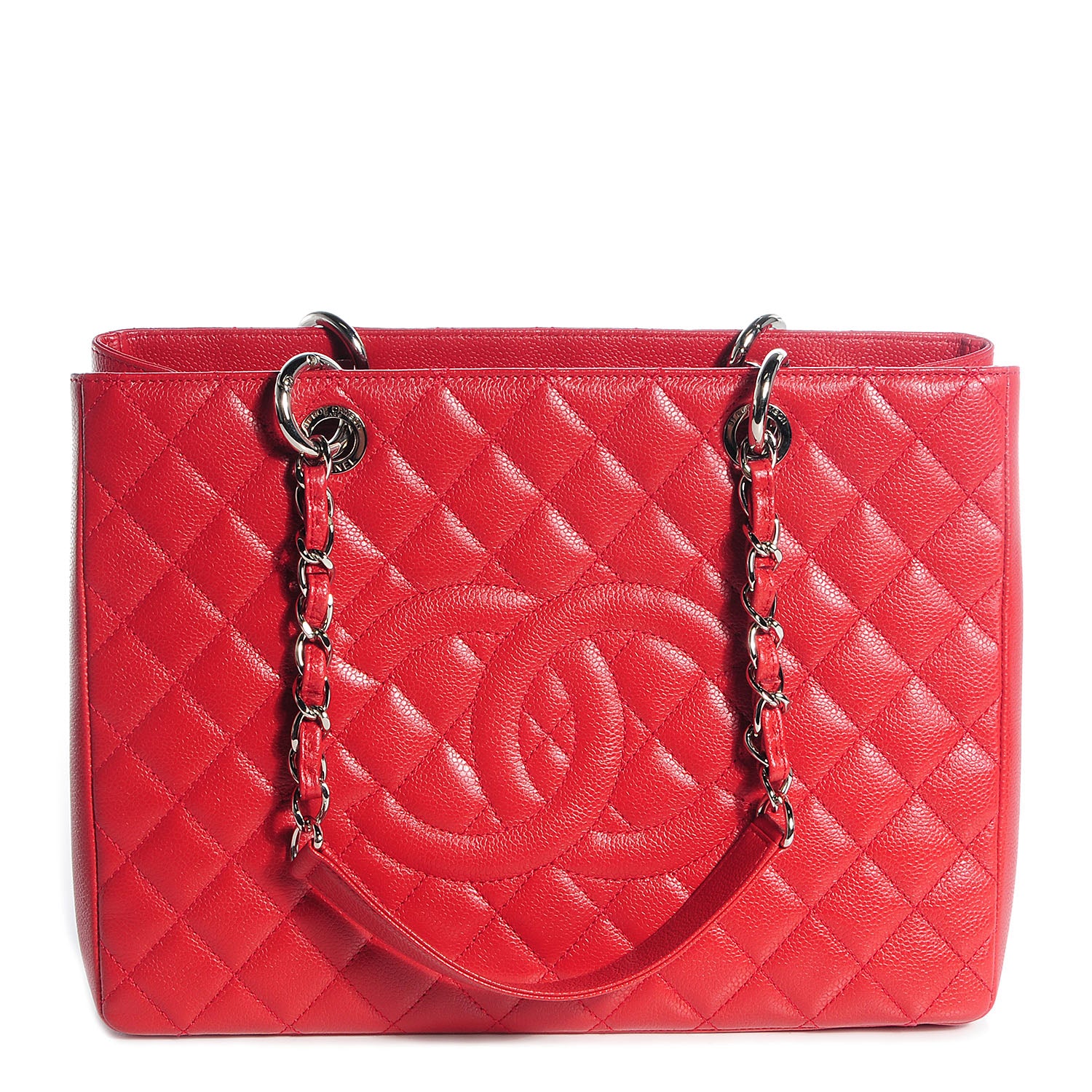 Chanel Caviar Grand Shopping Tote GST Red 1 of 17