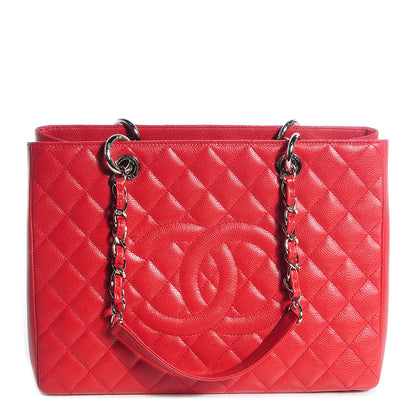 Chanel Caviar Grand Shopping Tote GST Red 1 of 17