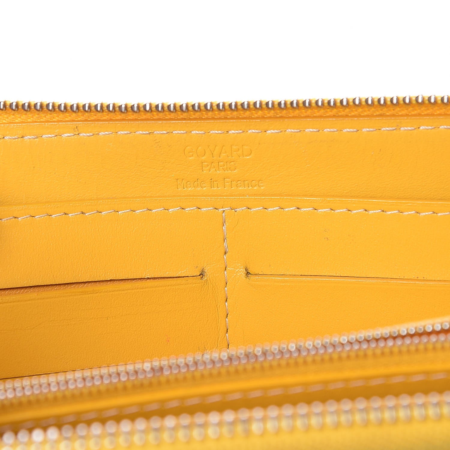Goyard Goyardine Matignon Zip Around GM Wallet Yellow 6 of 14