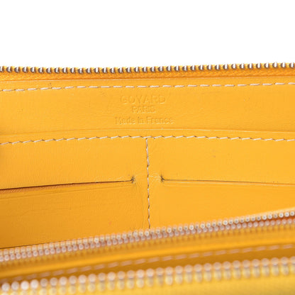 Goyard Goyardine Matignon Zip Around GM Wallet Yellow 6 of 14