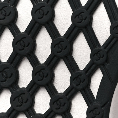 Chanel Calfskin Mesh Lycra Suede Womens Logo Sneakers 39.5 Black 6 of 7