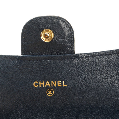 Chanel Patent Goatskin Quilted Small CC Eyelet Wallet On Chain WOC Blue 7 of 9