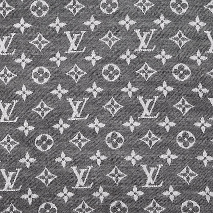 Louis Vuitton Silk Wool Monogram Denim Shawl Black 2 of 4