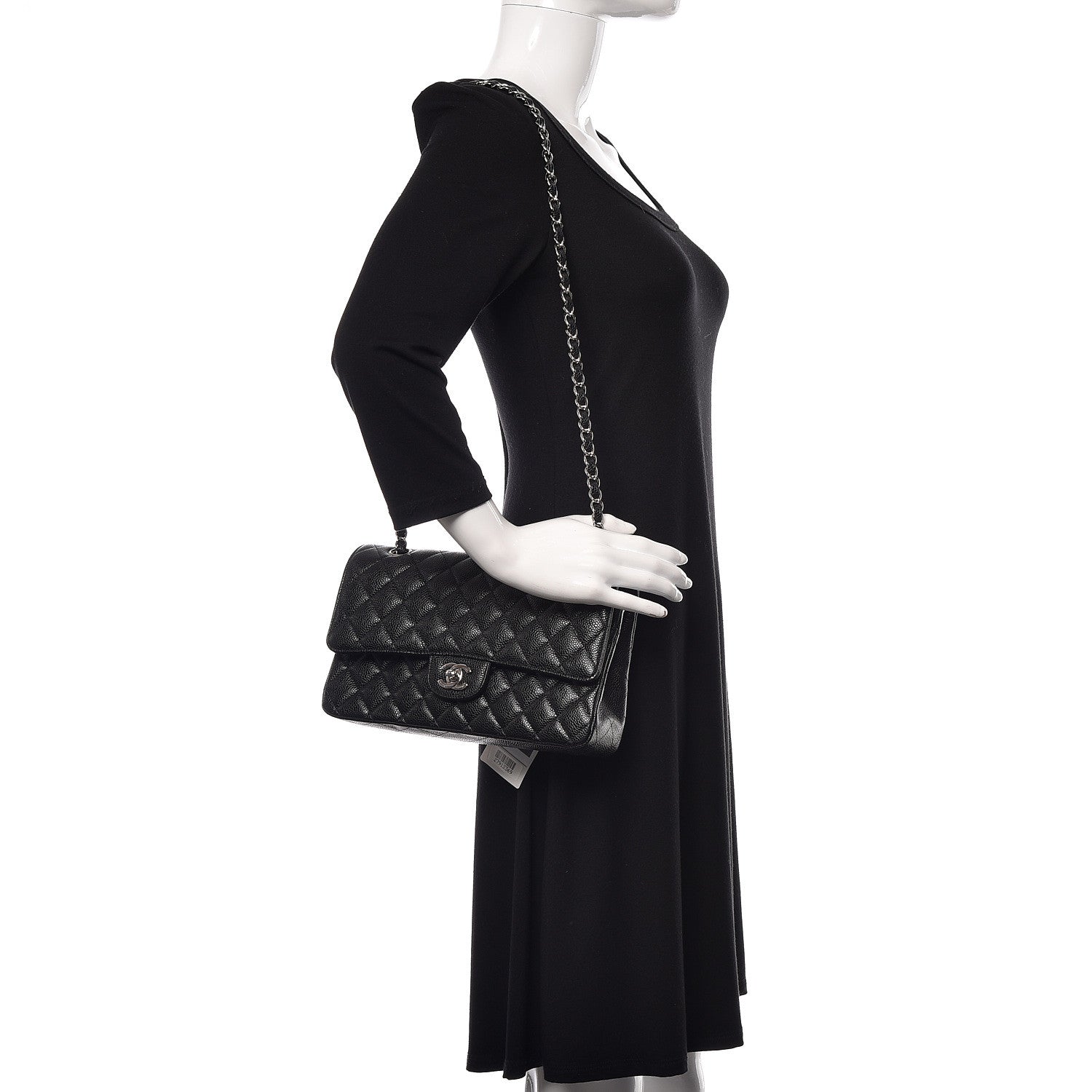 Chanel Caviar Quilted Medium Double Flap Black 2 of 14